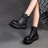 Shanghai Jiechu 2024 Autumn/Winter Cowhide Round Toe Korean Style Women's Boots