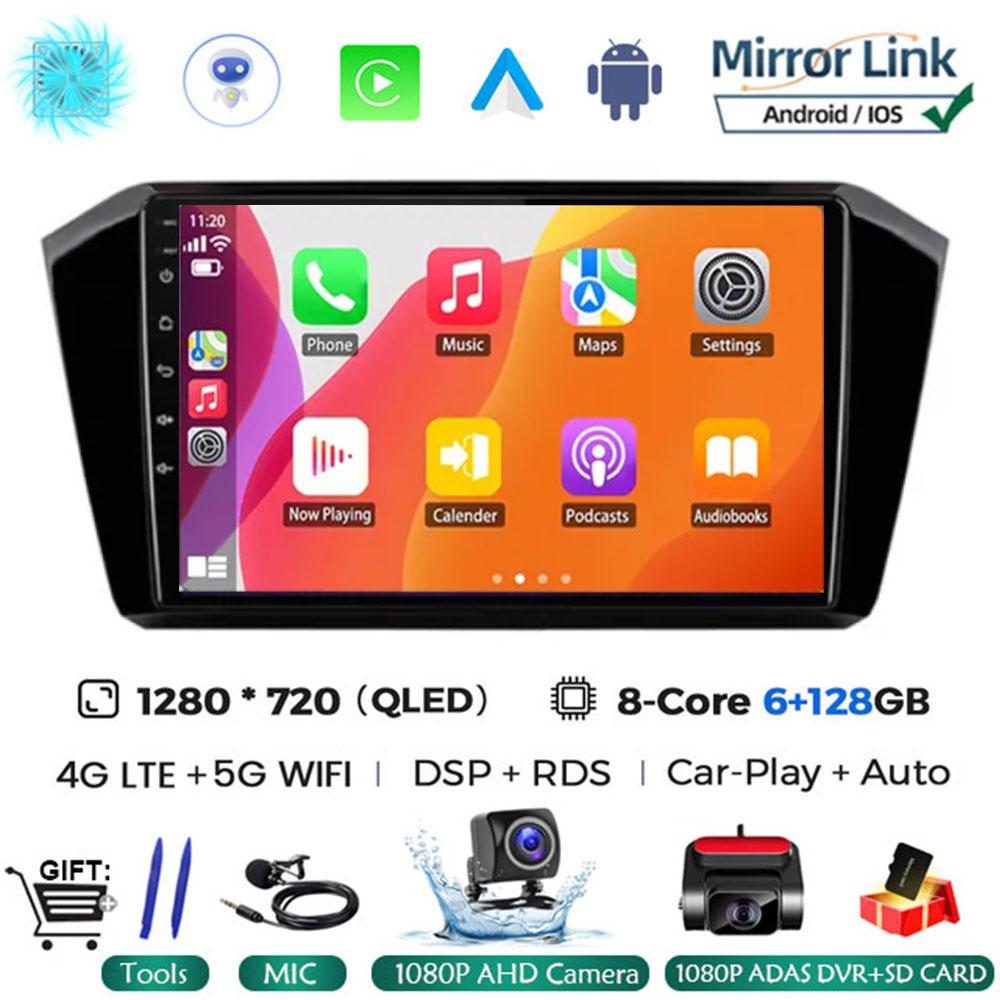 10.1 Inch  Car Radio Android 14 For VW Volkswagen passat B8 2015 - 2020Wireless Carplay Auto Multimedia ADAS AHD RDS Video DSP