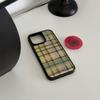 Ins American Green Checkered Suitable for 16 Apple 15 Pro Max Mobile Phone Case Iphone 14 Drop Glue Apple Stand 13