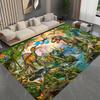 Jurassic dinosaur pattern Flannel-printed floor mats are slip-resistant Suitable for living room bedroom terrace garden carpets