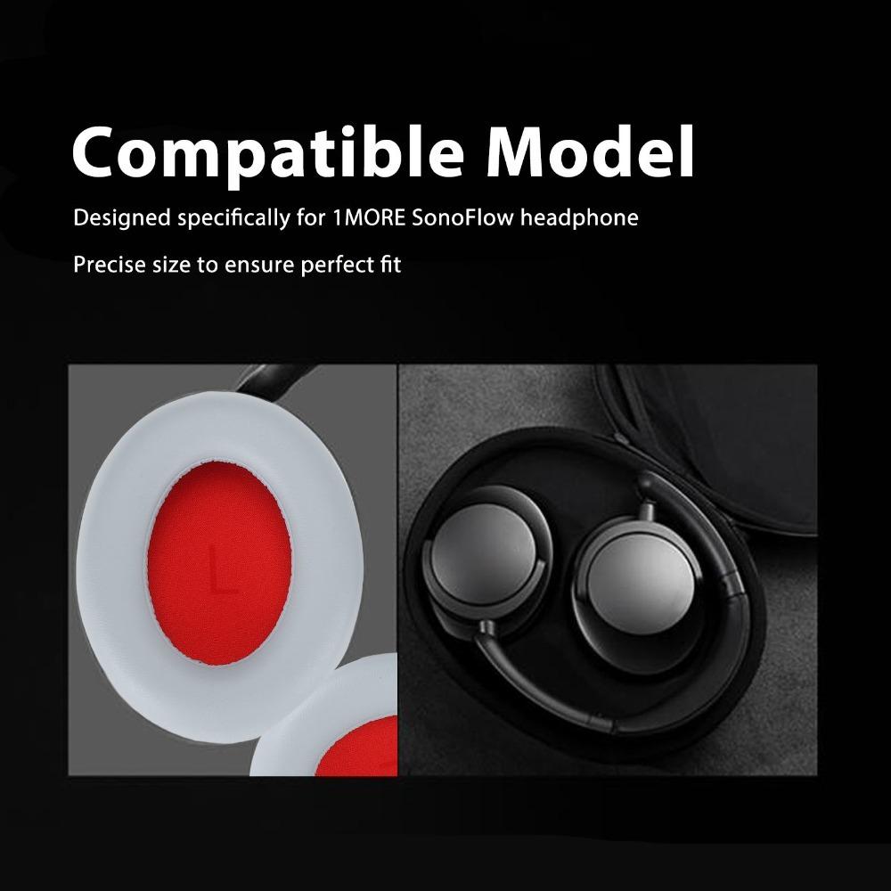 

Noise Isolation Protein Leather Headphone Ear Pads for 1MORE SonoFlow Gaming Headset сірий