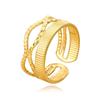 Women's European Retro Geometric Gold-Plated Stainless Steel Ring