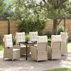 VidaXL 7-Piece Garden Set with Cushions Beige Poly Rattan 3380509