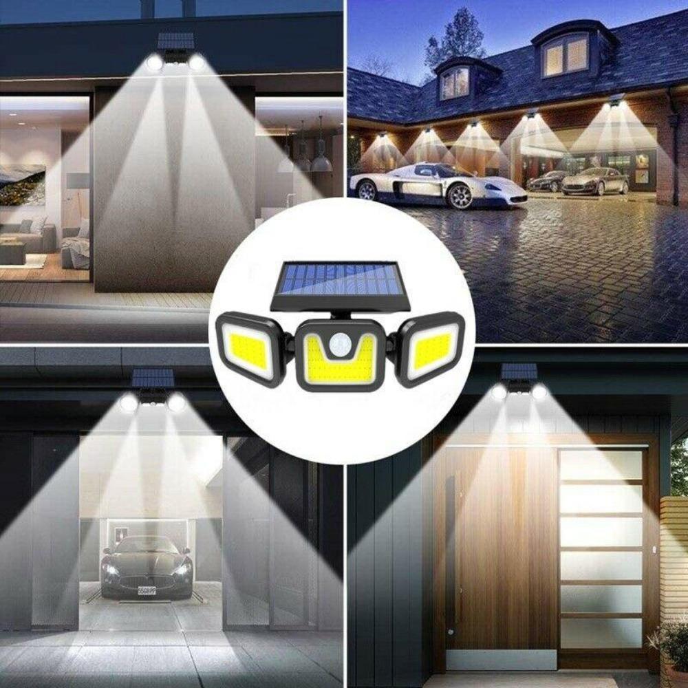 LED COB Solar Flood Light Outdoor Motion Sensor Strong Power LED Garden Wall Split Lamp Waterproof 3 Working Modes Lights