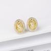 Gold-Color Religious Saint Jude Zirconia Women's Stud Earrings  For Women Virgin Mary Believer Ear Jewelry Daily Party Gifts