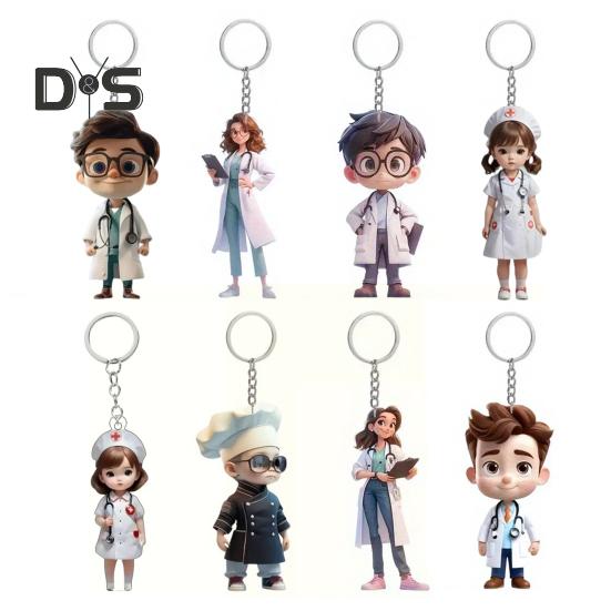 Nurse Keychain Pendant Symbol of Thanks Appreciation Nurse-themed Key Accessory for Medical Assistants Graduates