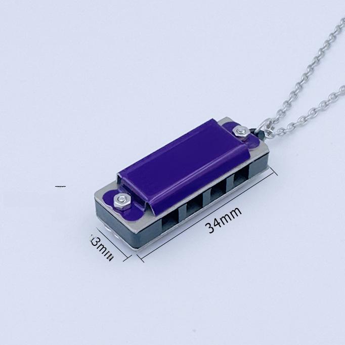 4-Hole 8-Tone Mini Necklace Harmonica - Entry-Level Musical Toy for Kids