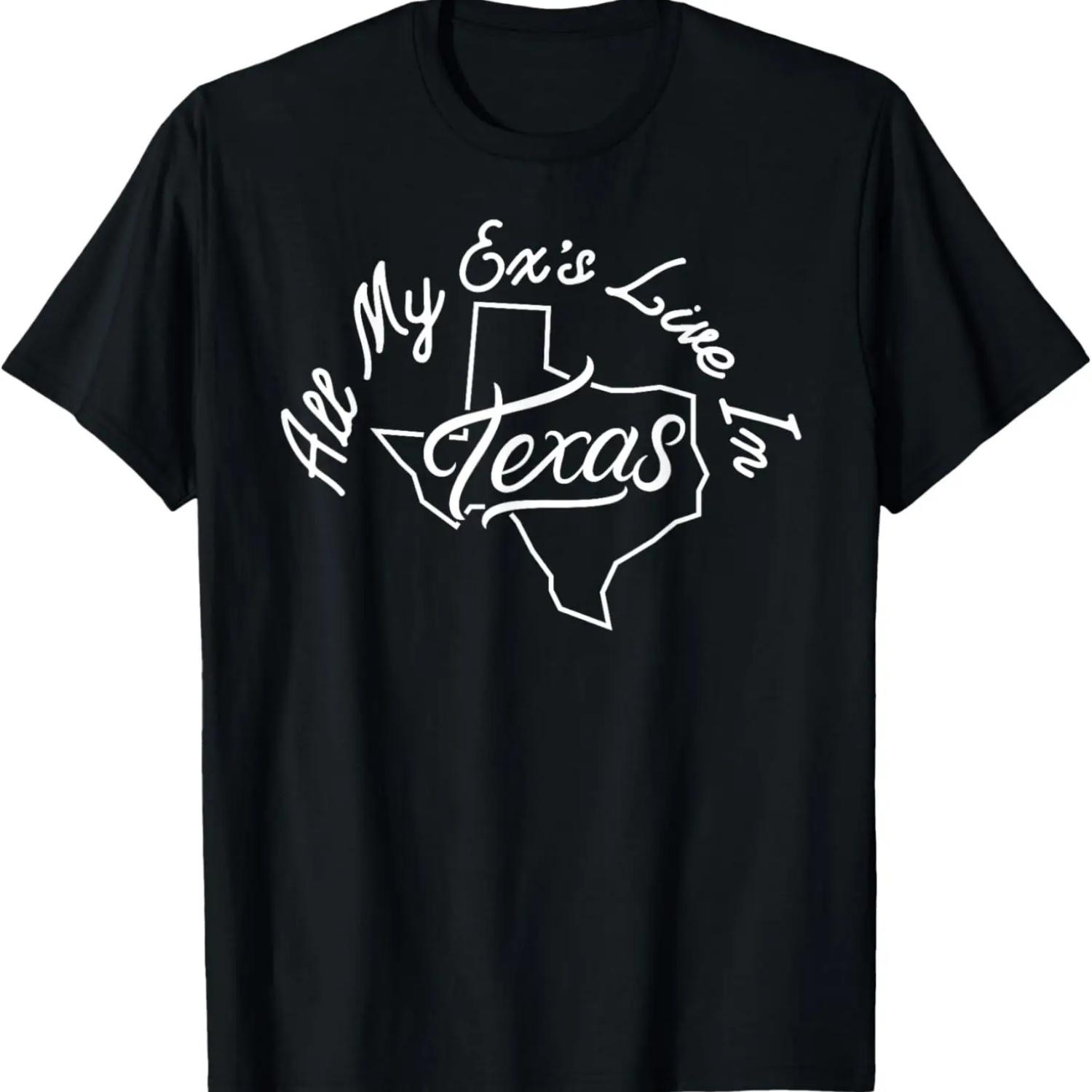 

_All My Ex s Live in Texas_ Southern Country Western Charm T-Shirt S чёрный