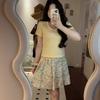 No Price Reduction #sweet Wind Short-sleeved T-shirt Women's Summer New Design Slim-fitting and Thin Top
