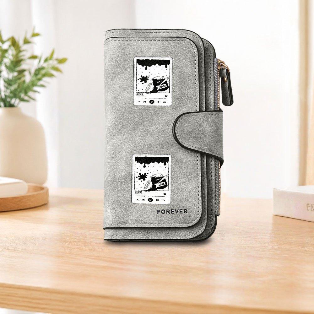 JAM Jam Pattern Long Zipper Wallet, Large Capacity Card Holder, Unisex Clutch Bag, Fashionable Zipper Coin Purse, Suitable for Daily Use, A Great