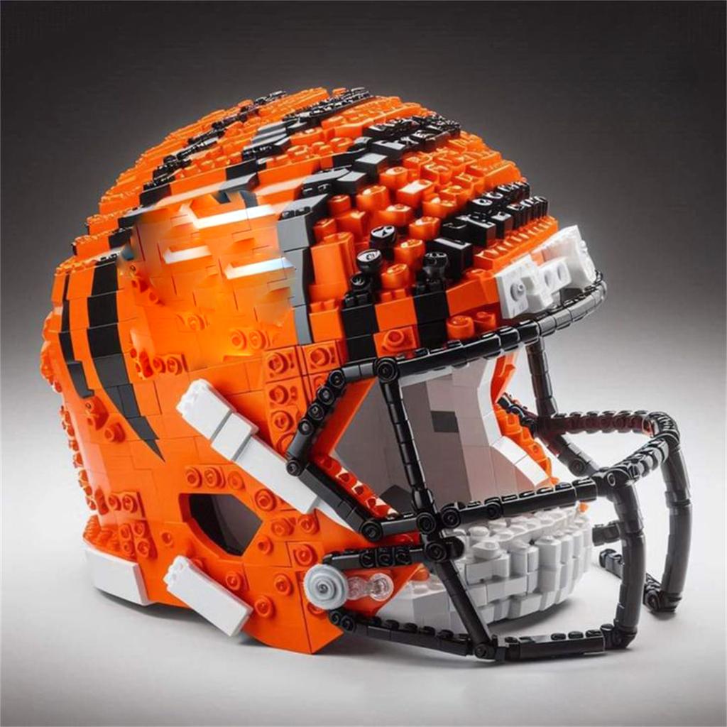 Building Block Helmet, Football Team Helmet Creative Building Block, Small Building Block For Peripheral Gifts