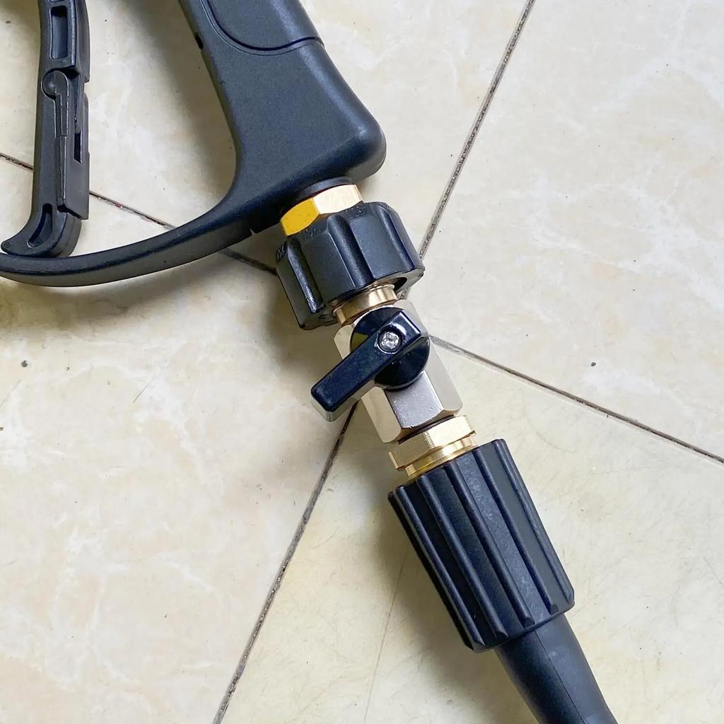 High Pressure Wash M22 Swivel Connnector With Ball Valve Switch On/off Function For Water Outlet Or Wash Gun