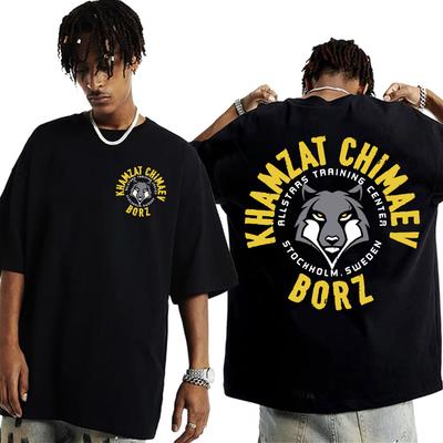 Limitierte Khamzat Chimaev Logo Grafik T-Shirts Herrenbekleidung Mode Gothic Übergroße T-Shirts Unisex Casual 100% Baumwoll T-Shirt