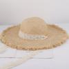 2026 Summer Sun Hat Lace 100%Raffia Hat Sun Visor Women's Summer Panama Straw Hats Women's Beach Hat Summer Hat Uv Blocking Hat