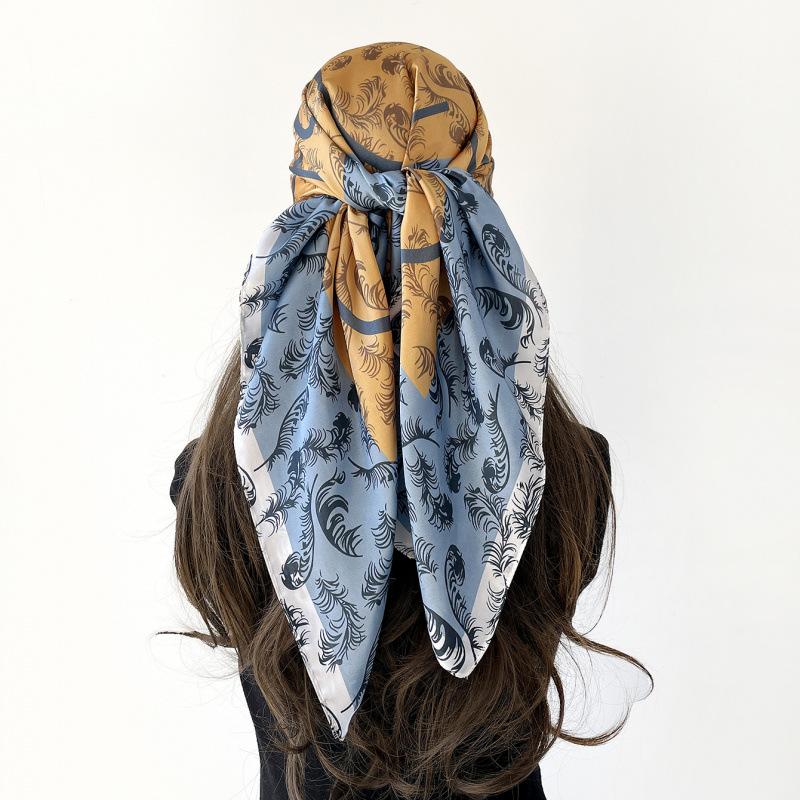 Headscarf Silk Scarf 90cm Women's Headscarf New Versatile Satin Thin Large Square Scarf