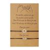 New Sun and Moon Wax Thread Woven Couple Bracelets - European & American Style Alloy Design