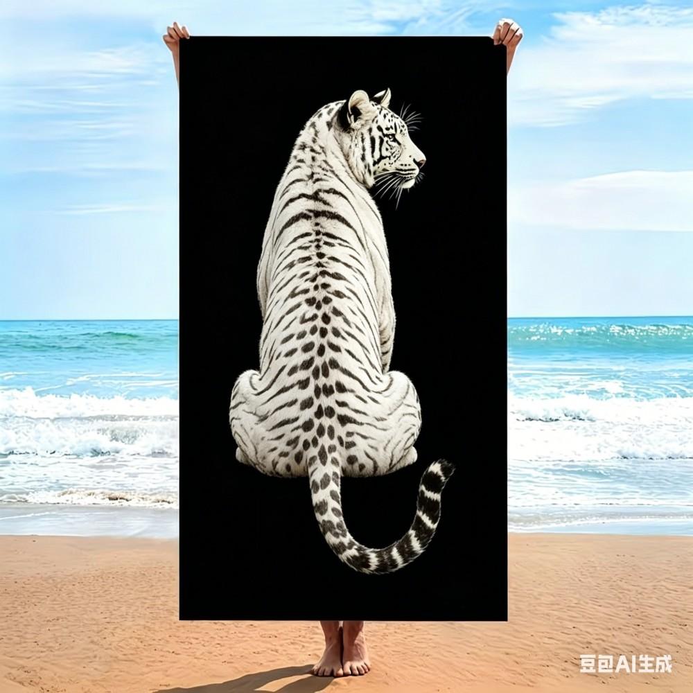 Oversized Microfiber Beach Towel Leopard Print, Extra Large Quick Dry Sand Free Bath Towel, XL Animal Travel Swim Pool Blanket