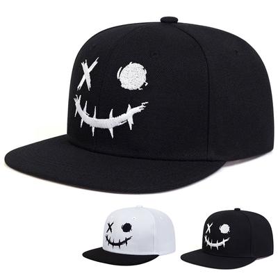 Chapéus Unissex XO Rosto Sorridente Bordados Hip-hop Chapéus Casuais Ajustáveis para Uso Externo Chapéu Protetor Solar