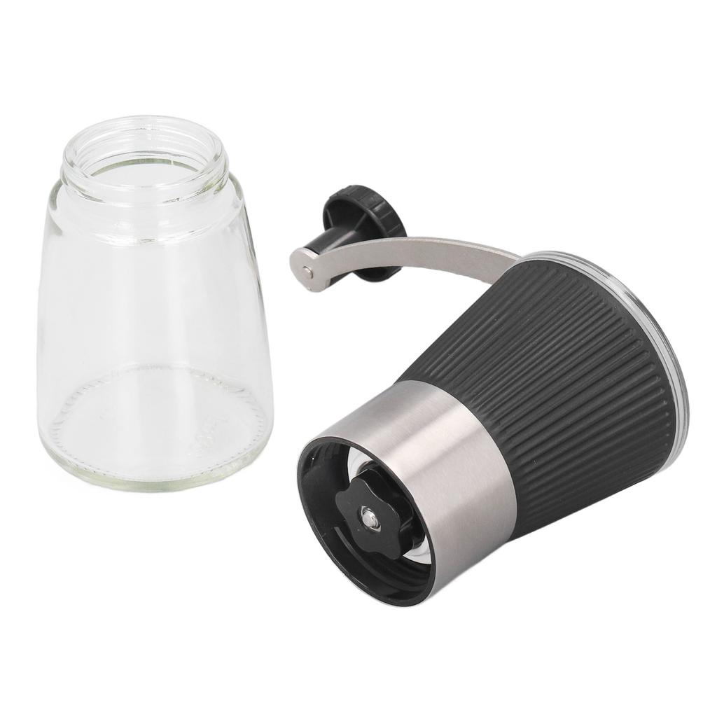Manuelle Kaffeemühle Glas Edelstahl Multifunktional Gleichmäßiges Feines Mahlen Handkurbel Kaffee