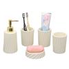 Modern Black and White Striped Ceramic Lotion Bottle Shampoo Pump Dispensing Bottle Rinsing Cup Soap Dishes Bathroom Accessories