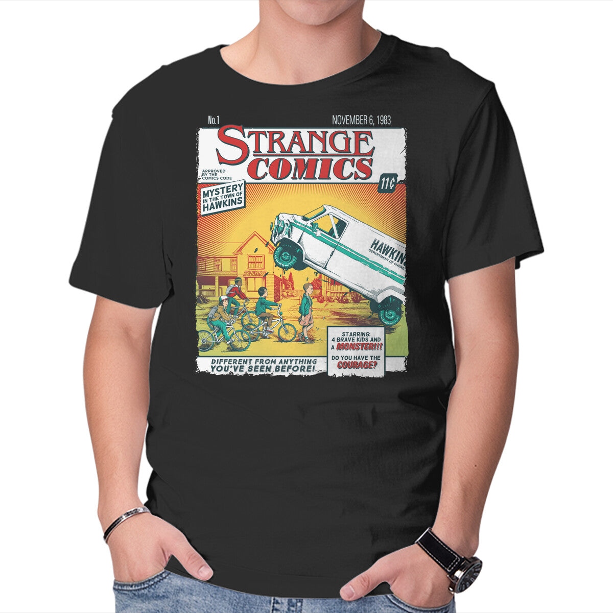 Unisex Crew Neck T-Shirt Stranger Comics Graphic Short Sleeve Casual Tee S