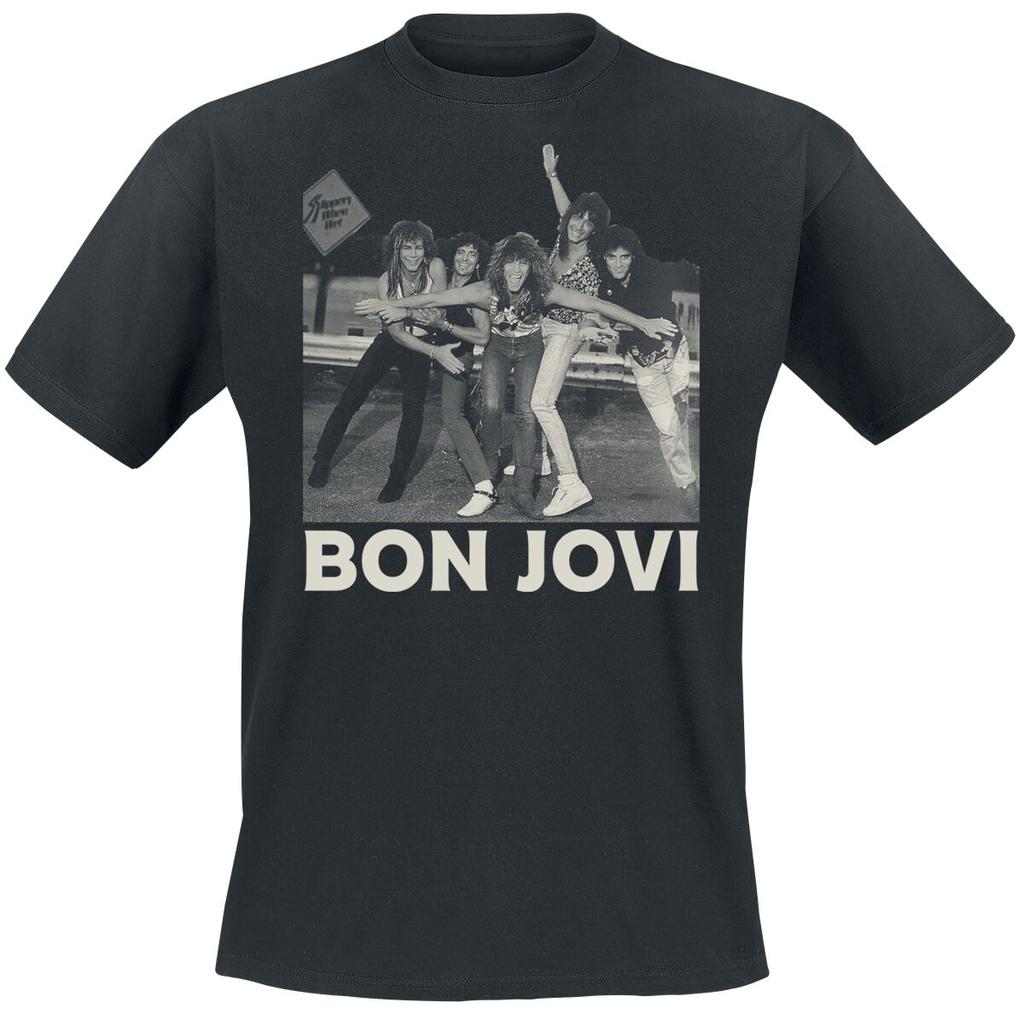 Photo Bon Jovi Band T-Shirt 100% Cotton Graphic Tee Men Women Summer Streetwear Top
