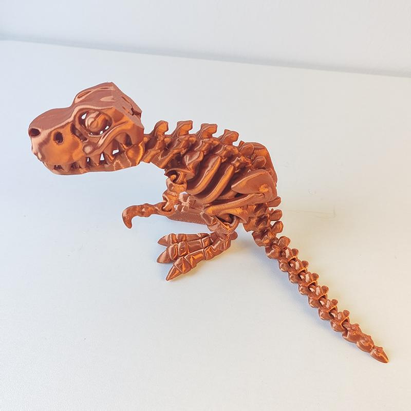 3D Printed Dinosaur Skeleton Figure Articulated Movable Fidget Toy Miniature Desktop Decoration Craft Model Gift For Kids