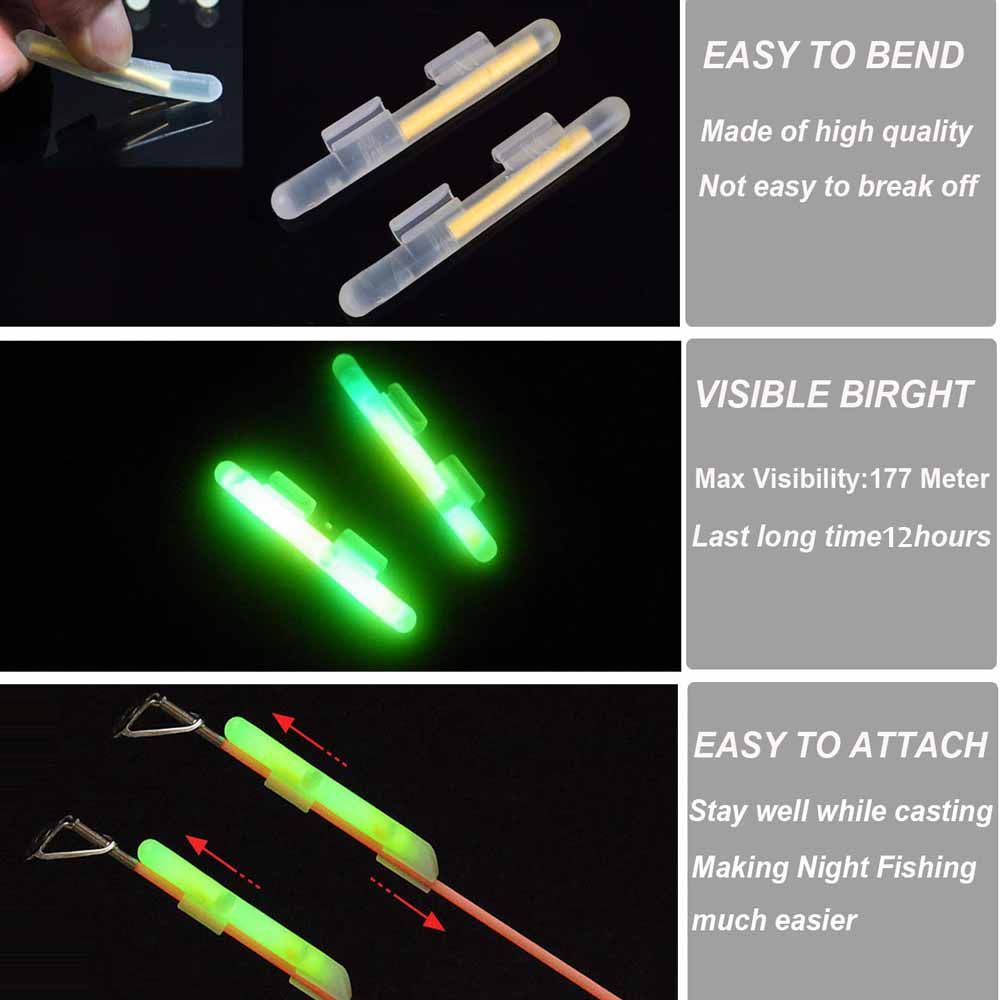 Fluorescent Tackle Clip On Fishing Rod Luminous Fishing Float Lightstick Glow Stick Light Sticks