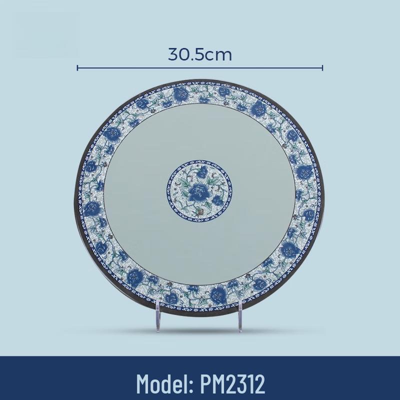 

Wuhe Chinese Style Peony Melamine Dinner Plate