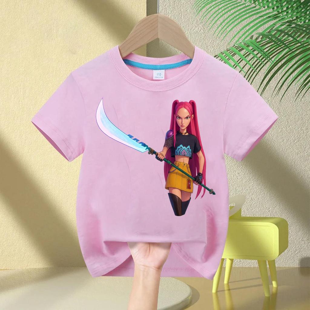 Demon Hunter Squad Kids Anime Print Casual Short Sleeve T-shirt