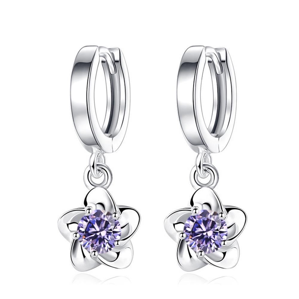Elegant Zircon Plum Blossom Earrings for Women - High-End Fashion Accessory