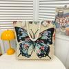 Canvas Embroidered Shoulder Bag With Large Capacity For Casual Daily Use