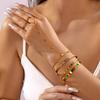 Dainty Heart Zircon Hand Chain for Women Stainless Steel Finger Bracelet Beaded Station Coquette Aesthetic Jewelry