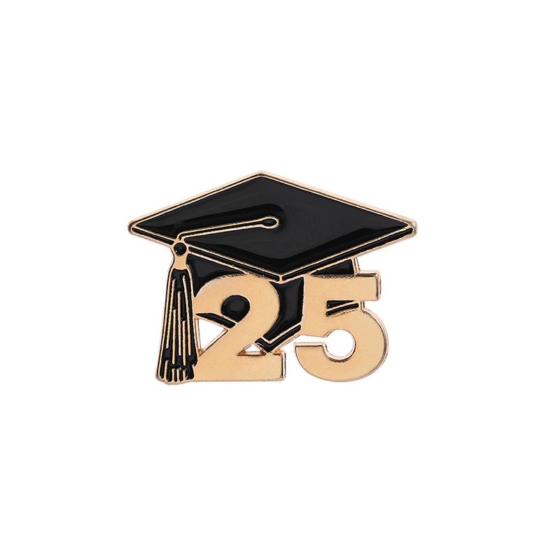 Graduation Season Enamel Pin Flower Bachelor's Hat Trencher Cap Brooches Lapel Badge Jewelry Souvenir Gifts For Students Friends