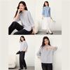 Giordano Women's Pure Cotton Round Neck 3/4 Sleeve Blouse