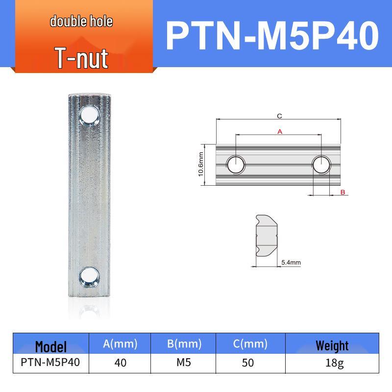 Aluminiumprofil-Verbindungsblock L-Block M4/M5 Einzel-/Doppelbohrungs-Mutter für Roboterarm-Zubehör (PEP2525, 1818)