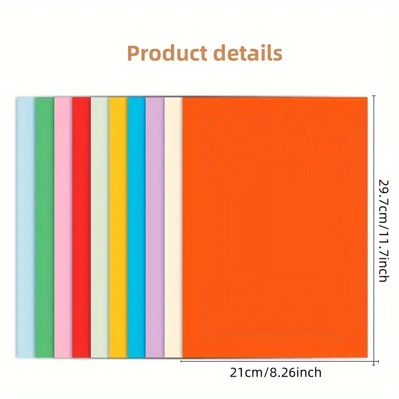100pcs Premium A4 Color Paper 10 Vibrant Shades Printing Origami Craft Paper Office School Project Home Creativity Origami Paper