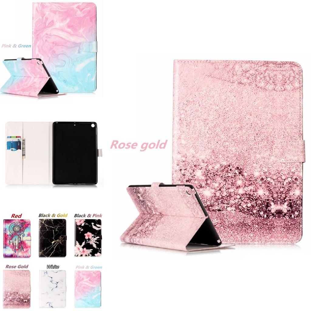 Chic And Durable Marble Pattern Folio Flip Cover For Ipad Models