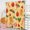 2pcs 2D flat printing Classic Christmas Curtains Christmas Holly Candy Ball Digital Printed Polyester Drapes Family Party Use