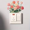 Rose Floral Switch Sticker Removable Decorative Cover for Light Switch Home Wall Art