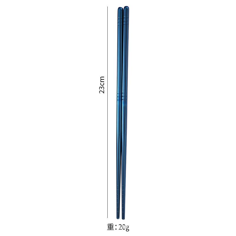 1 pair Stainless Steel Chopsticks Non-Slip Reusable Chinese Chopstick Sushi Noodle Metal Chop Sticks