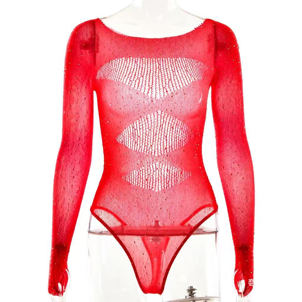 

Yuedie love underwear European and American hot diamond uniform dance temptation perspective pure desire performance set T330 one size-fits-all-simple pack (white card+opp)