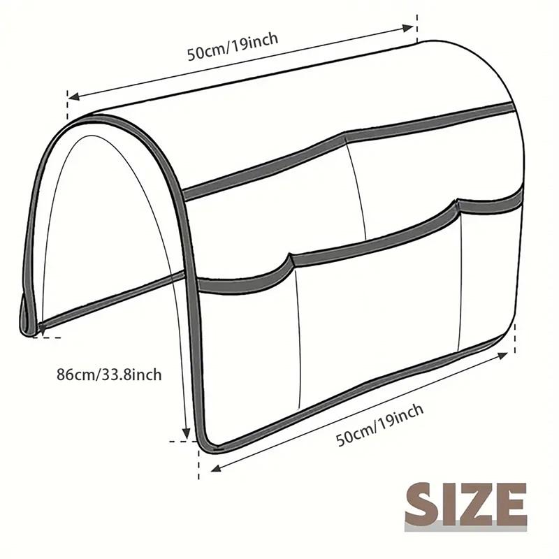 1Pc Solid Color Sofa Armrest Covers With Storage Bag Washable Non-Slip Couch Arm Protector Armchair Slipcovers For Living Room