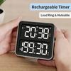 USB Charging Digital Timer With Double Screen LED Display Countdown Magnetic Back Adjustable Volumes For Cooking Workouts