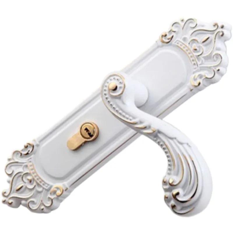 European Style Handle Lock Door Lock Key Kit Combination Aluminum Alloy Retro Lock Family Room Door Hardware Accessories