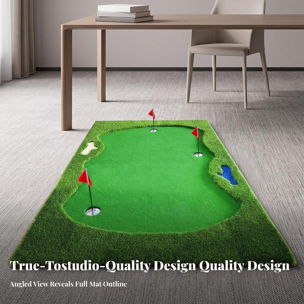 Stable Golf Putting Surface | Multiple Hole Cutouts, Green with
