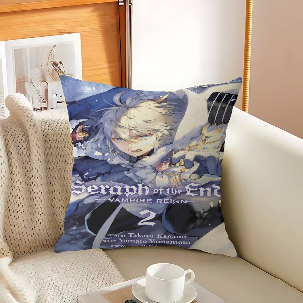 Anime S_Seraph Of The E_End Pillow Cushion Cover Pillowcase Living Room Sofa Home Decor