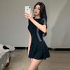 Women's Sporty Skirted Swimsuit: Slimming, Conservative One-Piece for Summer & Hot Springs