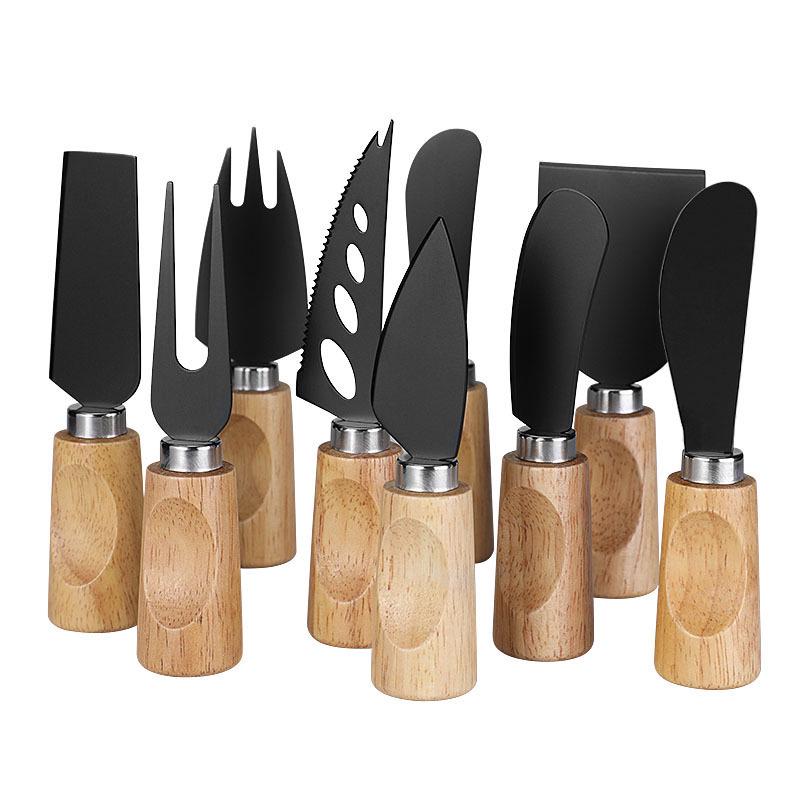 Stainless Steel Cheese & Pizza Knife with Rubber Wood Handle