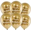 Balony Urodzinowe Złote Chrom Happy Birthday, 30Cm, 10 Szt.